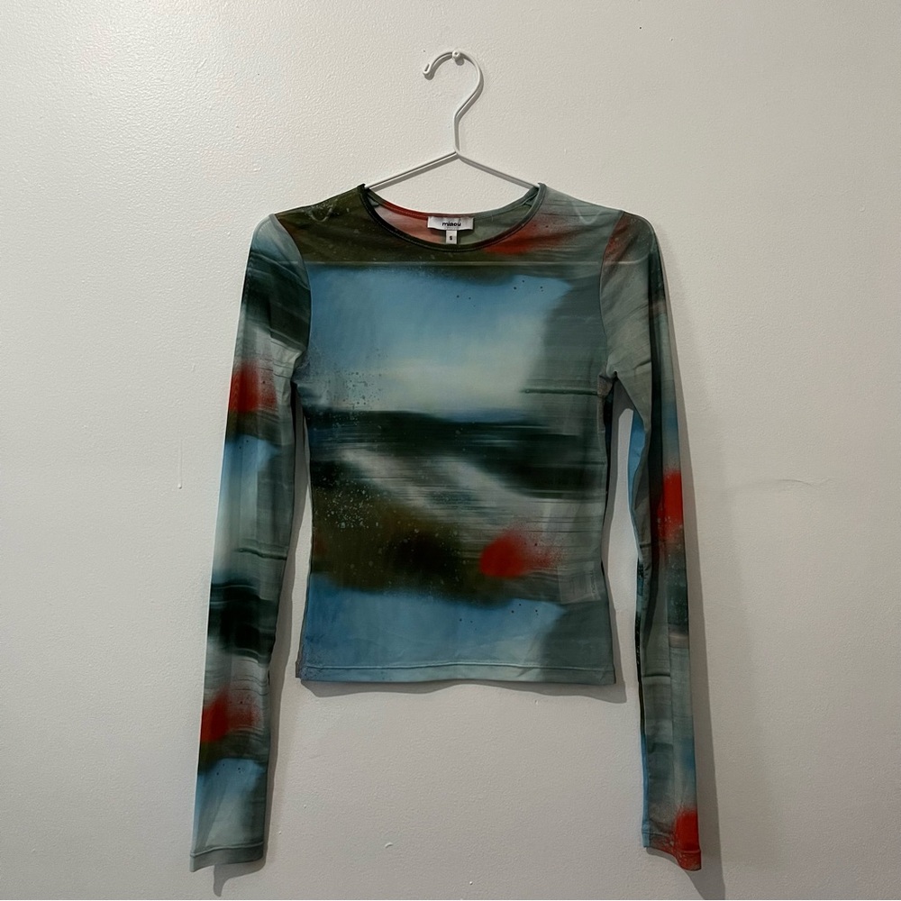 Miaou Printed Mesh Top